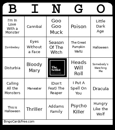 Setlist Mb 33 Bingo Card
