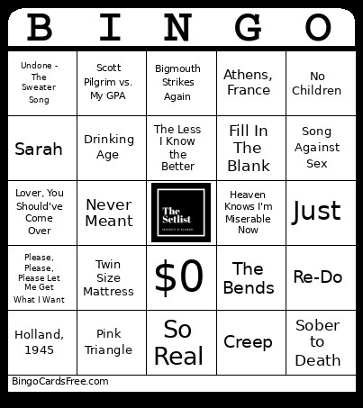 Setlist Mb31 Bingo Card