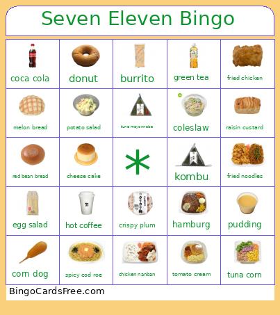 Seven Eleven Bingo