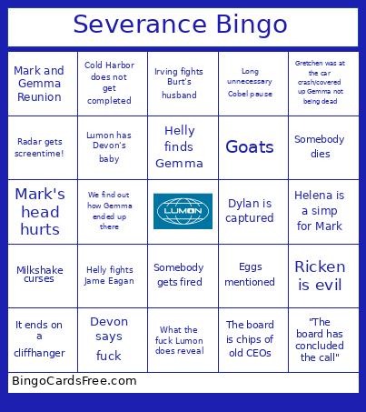 Severance Bingo