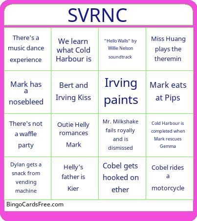 Severance Finale Bingo Cards Free Pdf Printable Game, Title: SVRNC