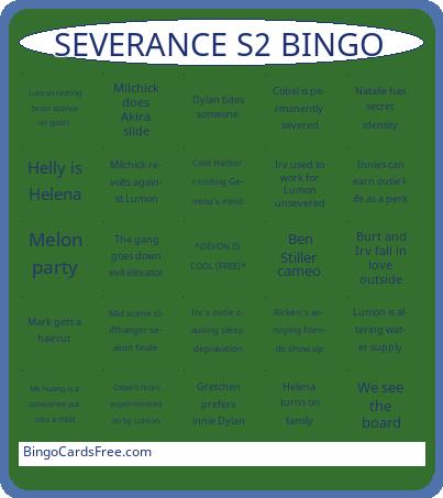 SEVERANCE S2 BINGO