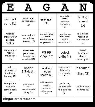 Severance S2 Finale Bingo