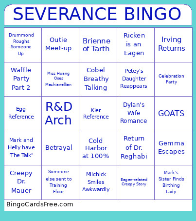 Severance Season Finale Bingo Card