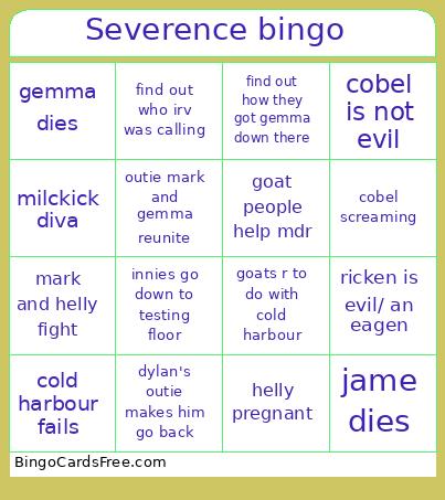 Severence bingo 
