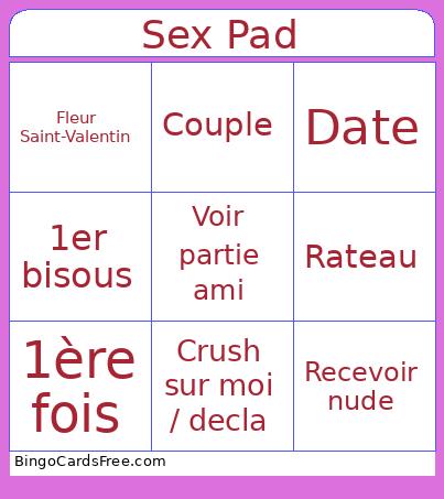 Hjc'kg Bingo Cards Free Pdf Printable Game, Title: Sex Pad