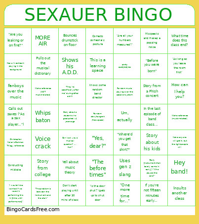 SEXAUER Bingo Card