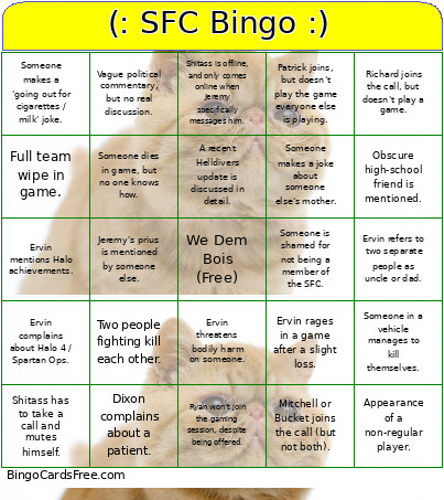 (: SFC :) Bingo Card