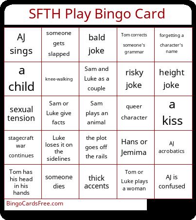 SFTH Play Bingo Cards Free Pdf Printable Game, Title: SFTH Play Bingo Card