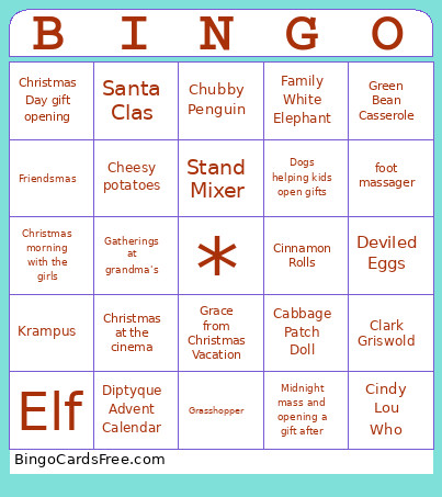 SGL Holiday Party Bingo Card 2