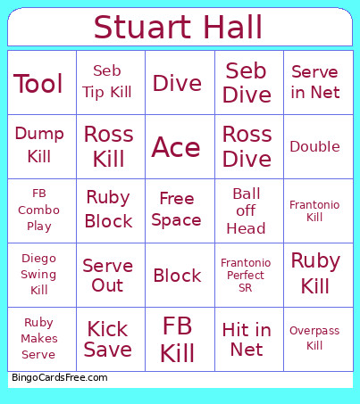SH Volleyball Bingo Card