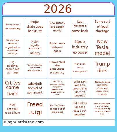 Shajdditsjfs Bingo Card