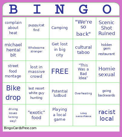Shakti Bingo Card