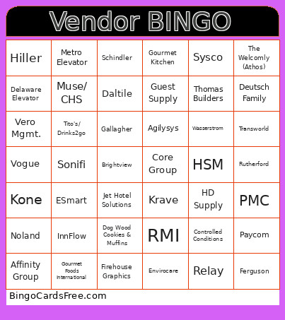 Shamin Leadership Conference Bingo Card
