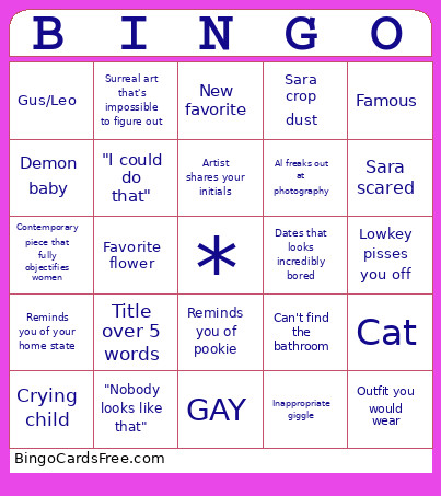 Shamvidrez Museum Bingo Card