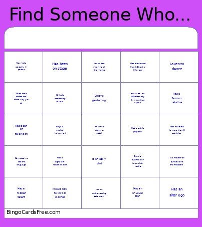 Shannon Template Bingo Card