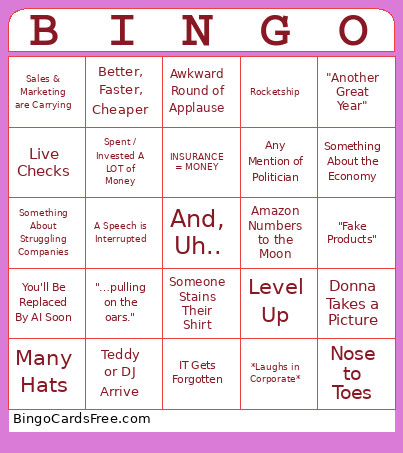 Shhhhhh Bingo Card