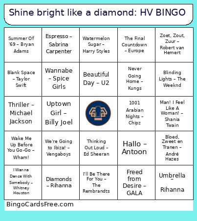 Shine Bright Like A Diamond: HV Bingo Card