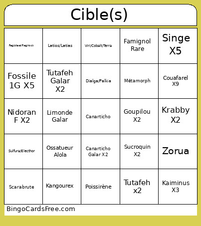 Shiny Hunting Bingo Card