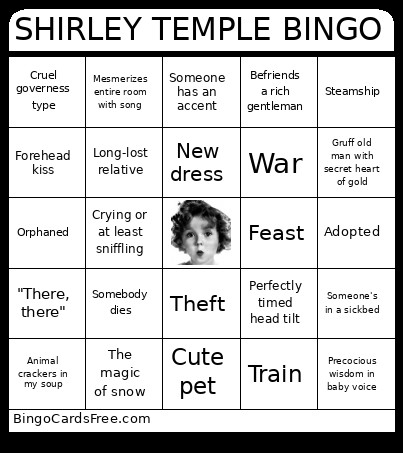 SHIRLEY TEMPLE Bingo Card