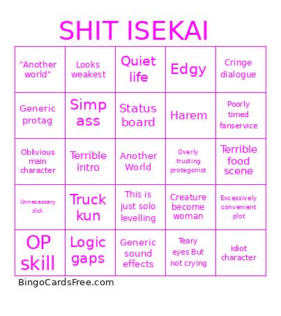 Shit Isekai Bingo