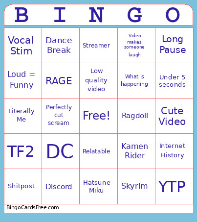 Shitpost Bingo Card