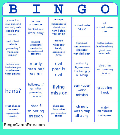 Shooter Season 25 (blops 7) Bingo Card