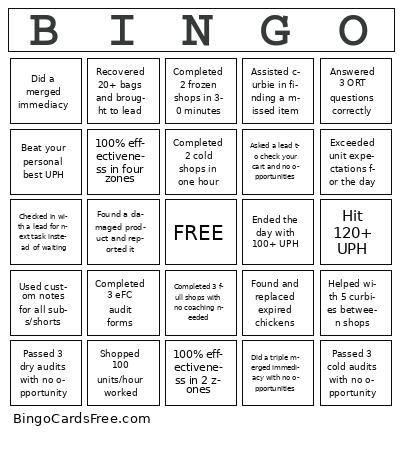 Shopper Bingo