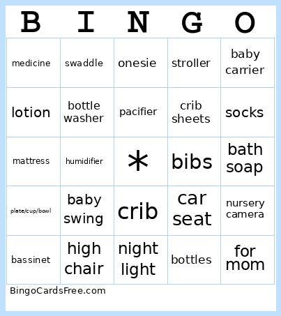 shower Bingo