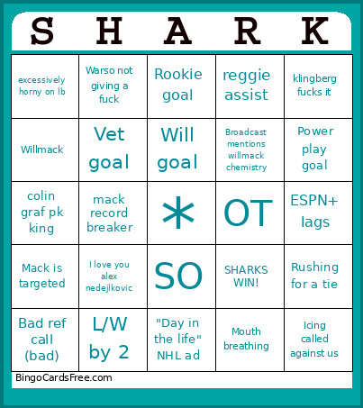 Shringo Bingo Card
