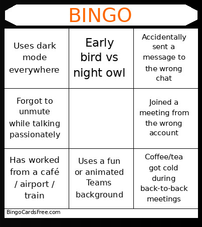 Shrishti Bingo Card