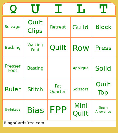 Silver Needles Bingo Card