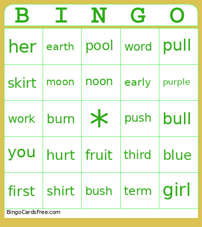 Simple Bingo Card