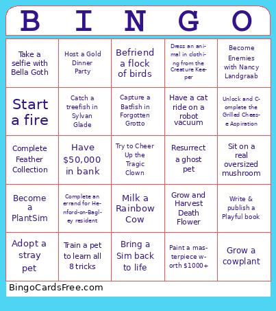 Sims 4 Bingo