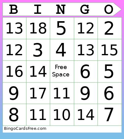 Single Digit Addition Quiz Bingo