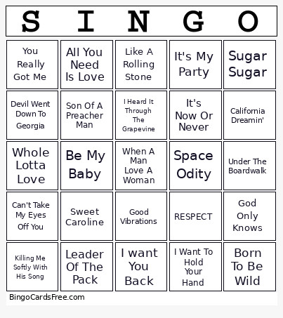 SINGO 2026 Bingo Card