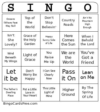 Singo Bingo Card