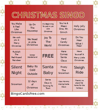 Singo Christmas Bingo Card