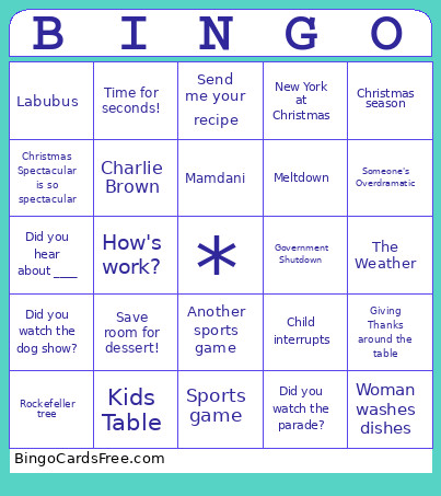 Sissy Give Thanks Bingo Card