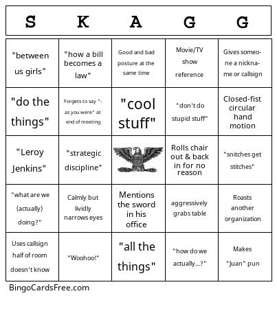 SKAGGS Bingo