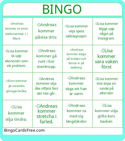 Skidresa Bingo Cards Free Pdf Printable Game, Title: BINGO