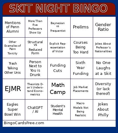 SKIT NIGHT BINGO
