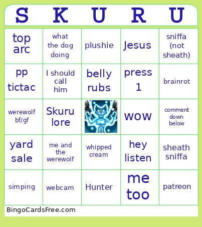 Skuru Bingo Card