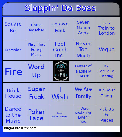 Slappin' Da Bass Bingo Card