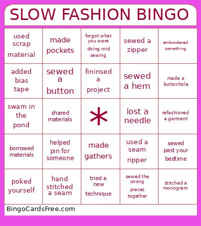 SLOW FASHION BINGO