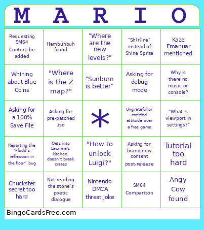 SME game Bingo Cards