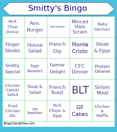 Smitty's Bingo Card