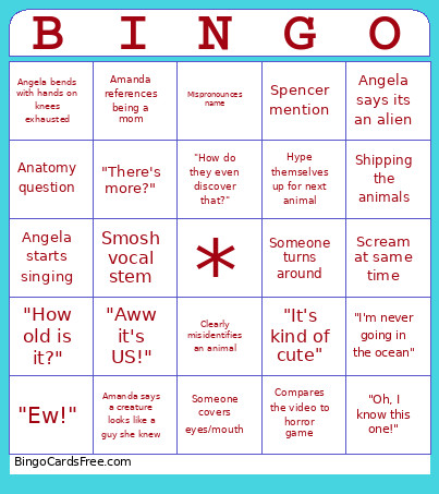 Smosh: Deep Sea Expert Shows Us Weird Creatures Bingo Card