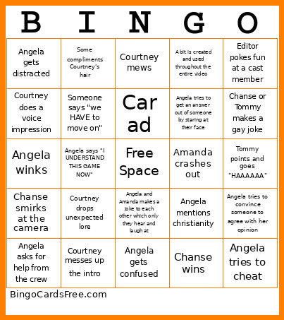 Smosh Games Bingo Card