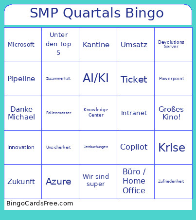 SMP Quartals Bingo Card